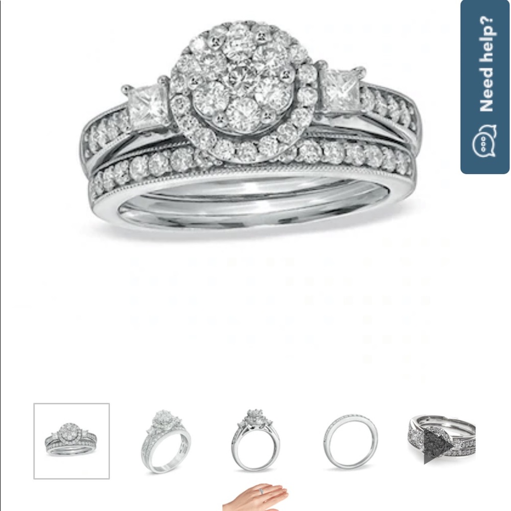 Zales 1ct tw round princess cut diamond